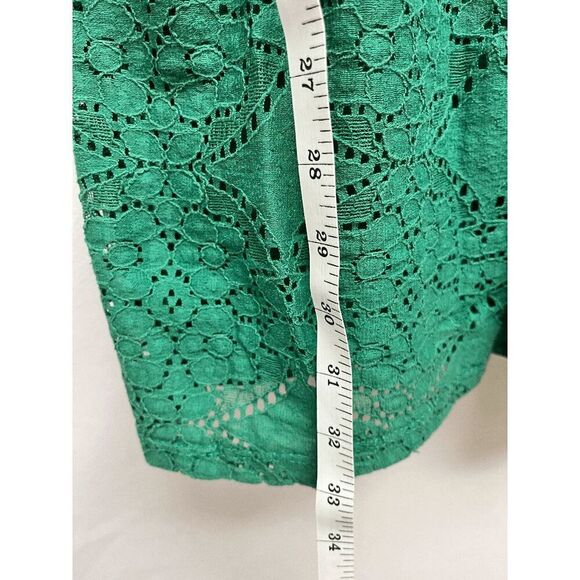 Mystic Womens Sleeveless Line Eyelet Lace Mini A-Line Dress Turquoise Size Small - Picture 3 of 6